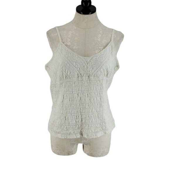 Pierre Cardin large‎ White lace  adjustable straps tank top - Picture 1 of 7